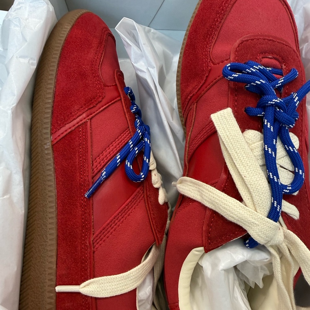 Steve Madden Red Suede Sneakers. Size 9. Women. NWT